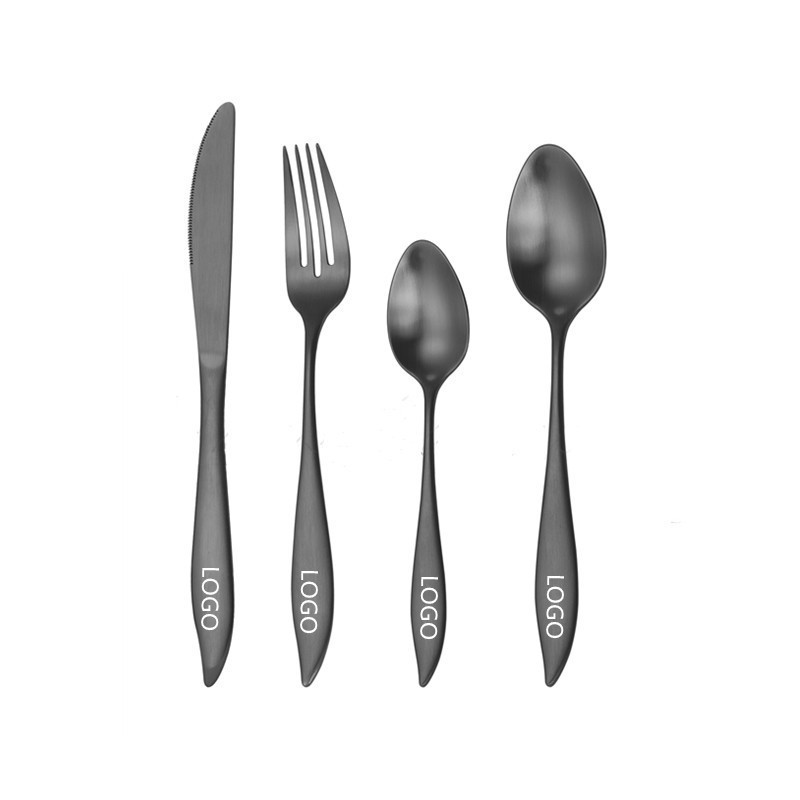 Custom Gold  4pcs Flatware Elegant Mango Cutlery Set 430/304 Stainless Steel Salad Spoon Fork And Knife Set