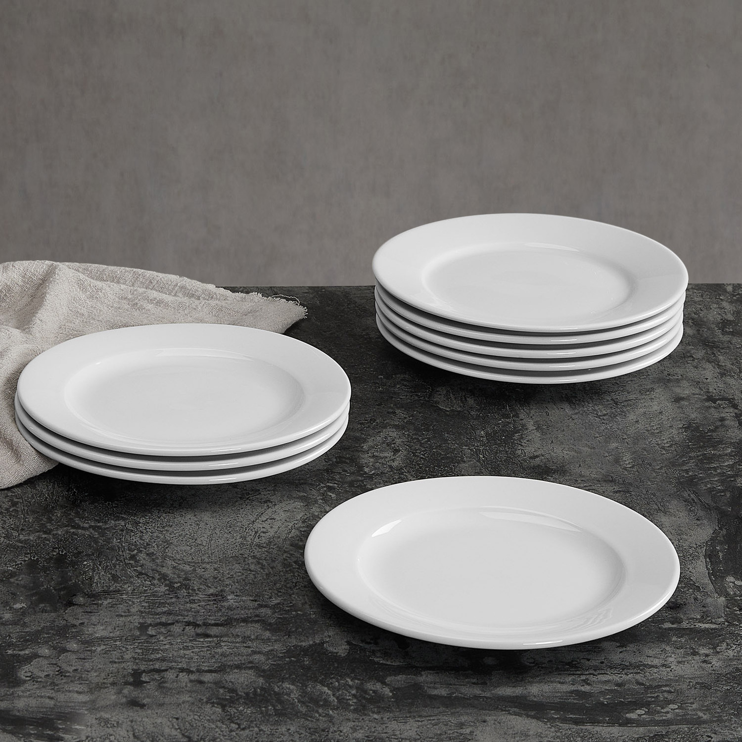 Different Sizes White Porcelain Plate Round Ceramic Dishes And Dinner Plates Set For Bulk Hotel Restaurant