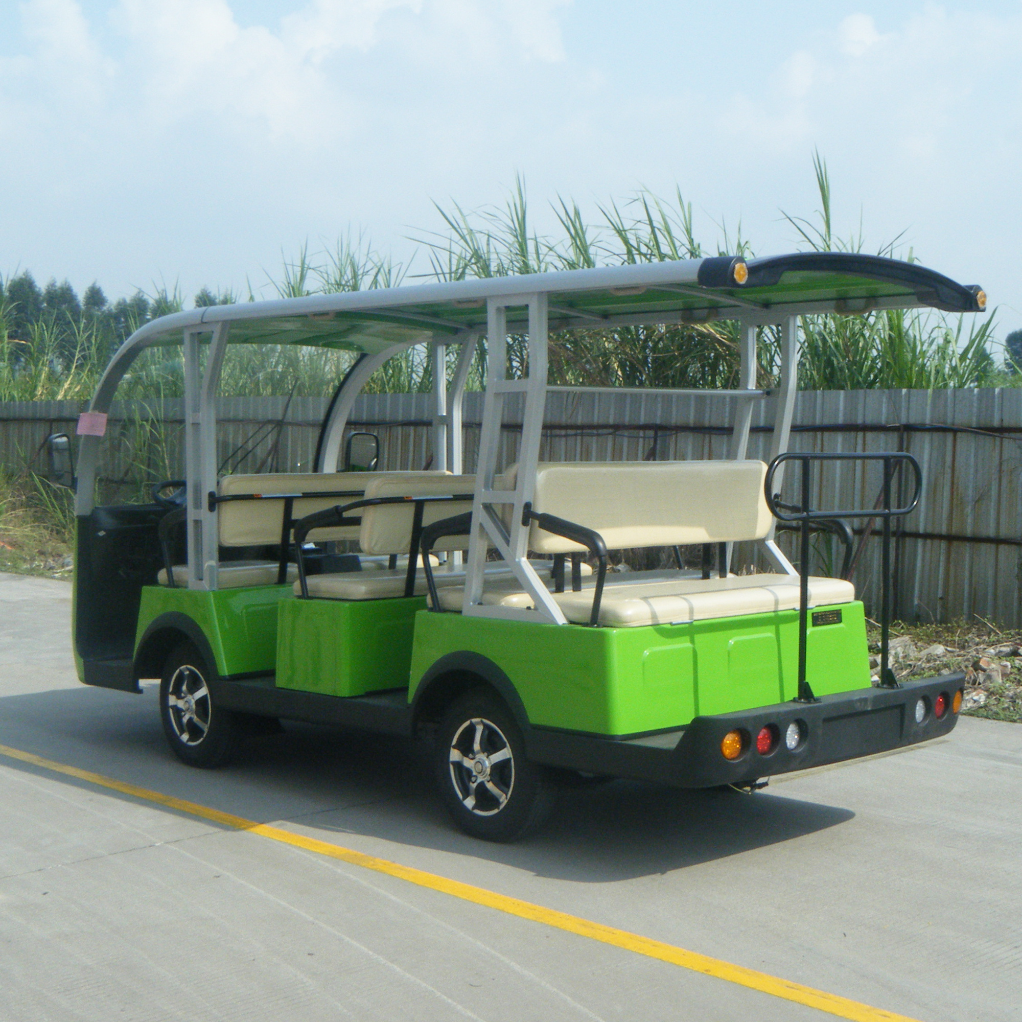 Huanxin 11 Seater Sightseeing Electric Golf Cart Bus On Sale 72v 7.5kw ac motor