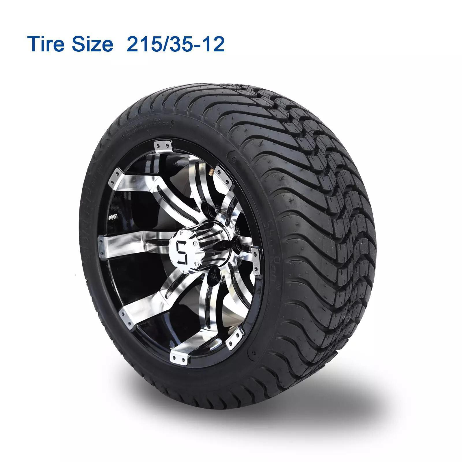 18*8.5-8 black tires with wheel hub set of 4 for club car TXT