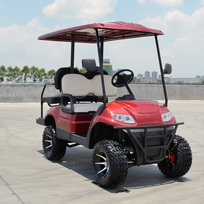 4 passenger lifted golf cart upgraded functions with led headlights and four wheel disc brake free of charge