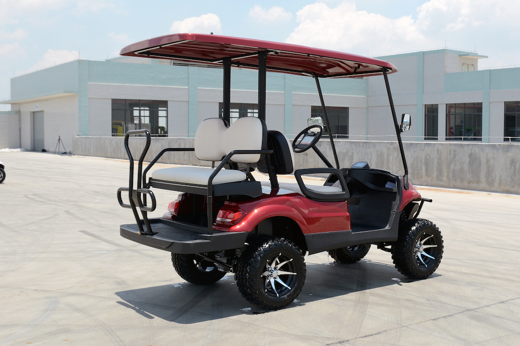 4 passenger lifted golf cart upgraded functions with led headlights and four wheel disc brake free of charge