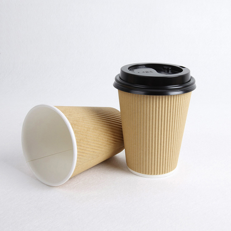 A series of high quality ripple wall kraft coffee paper cups