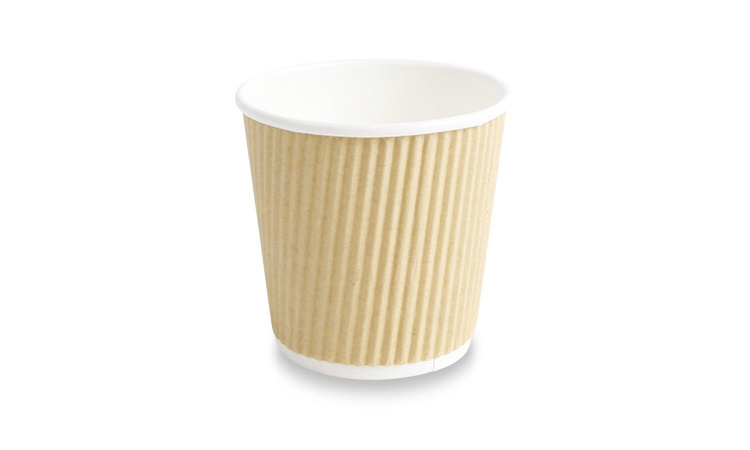 simple style pure black pla ripple wall paper coffee cups 12 oz with recyclable lids