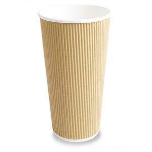 simple style pure black pla ripple wall paper coffee cups 12 oz with recyclable lids