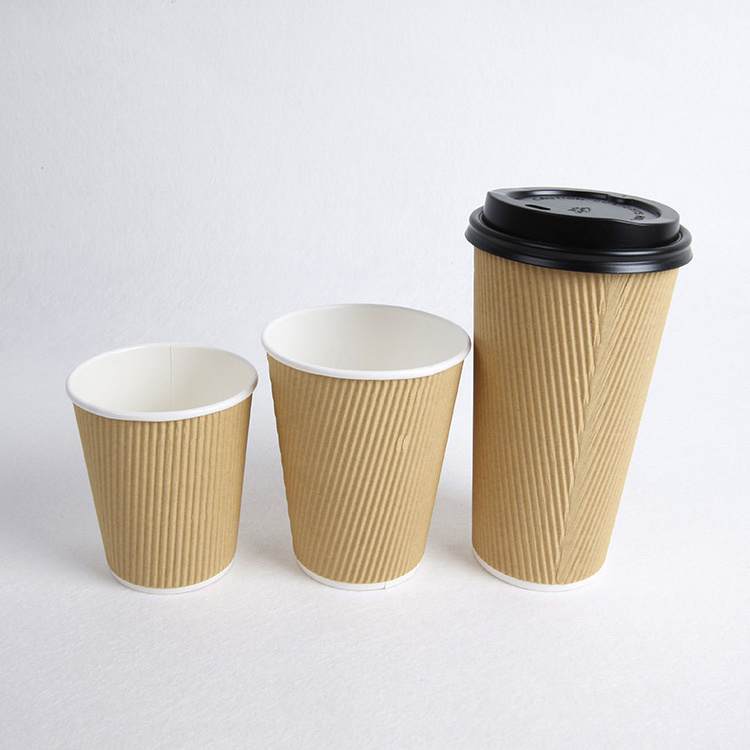 A series of high quality ripple wall kraft coffee paper cups