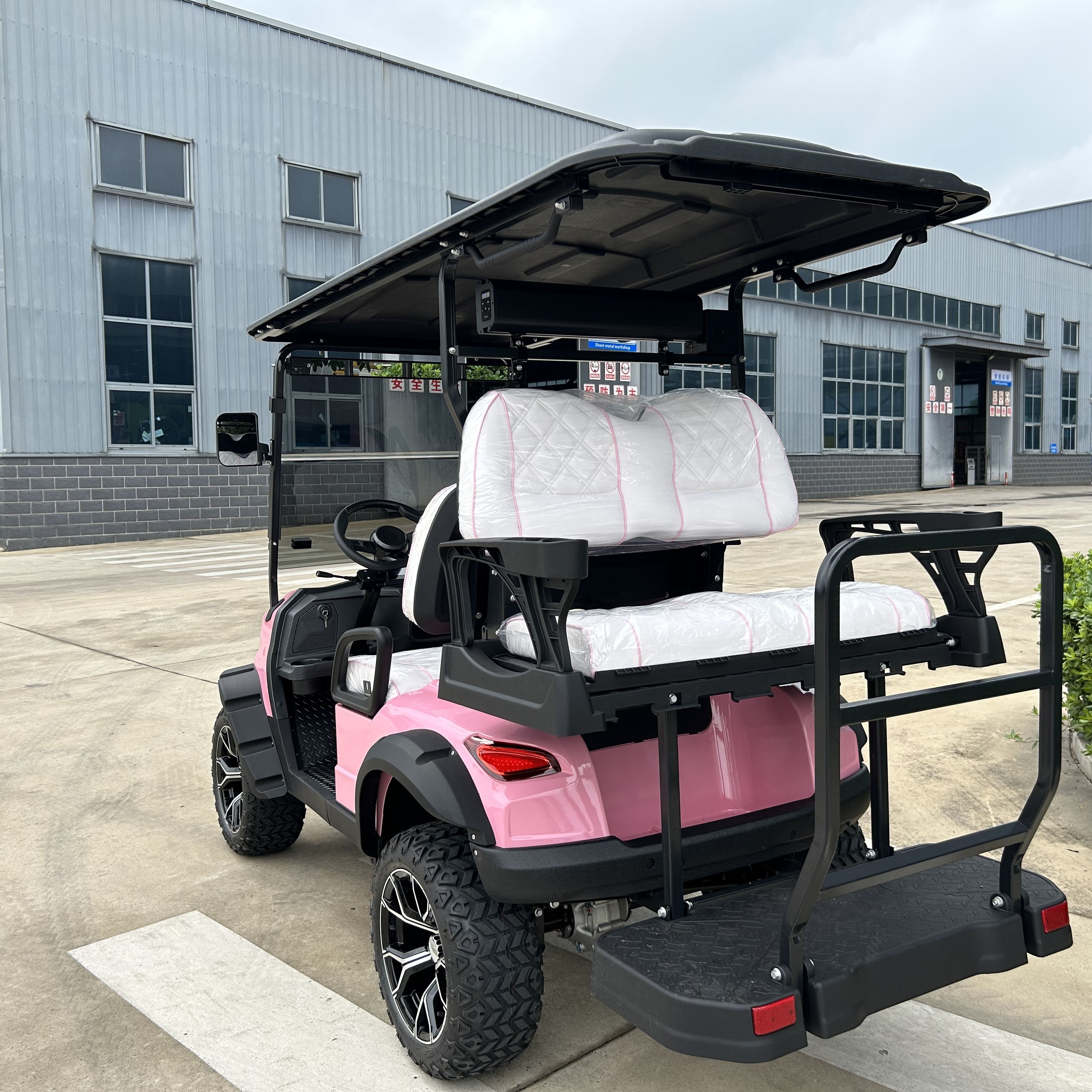 Huaxin Golf Cart New Trend Barbie Pink Golf Carts Electric 4 Seater Buggy on Sale