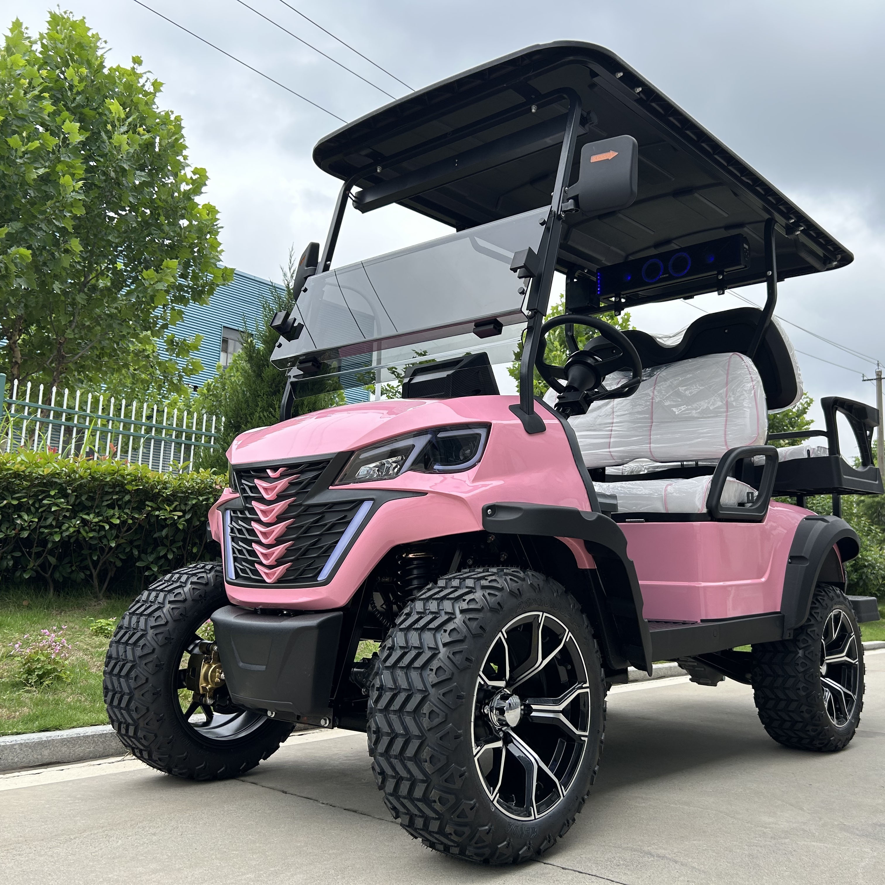 Chinese Golf Carts Huaxin Self Design Golf Cart New Barbie Pink Electric 4 Seater Buggy on Sale