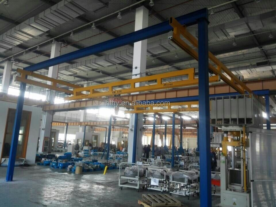 China factory workshop free standing monorail bridge electric manual overhead traveling crane 1000kg for sale