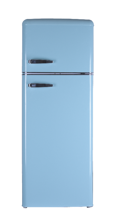 Retro freezer colorful mini fridge double door refrigerator top freezer metal handle