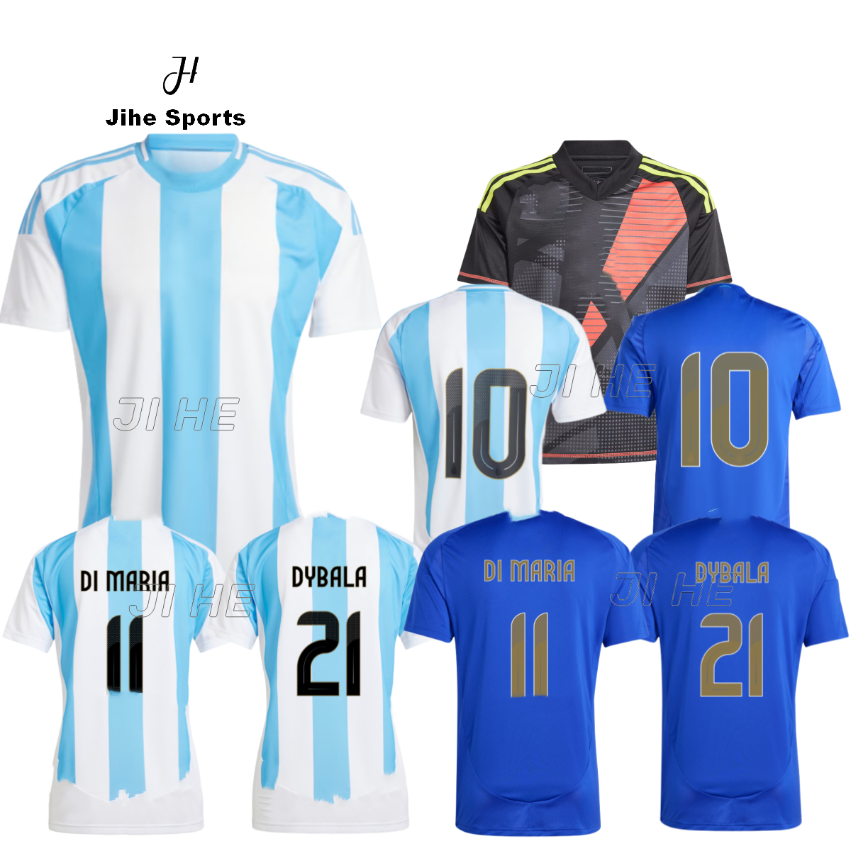 2024 Thailand Football Shirt America's Cup Maradona Di Maria Martinez National Team T-Shirt Argentina Men's Children's Jersey