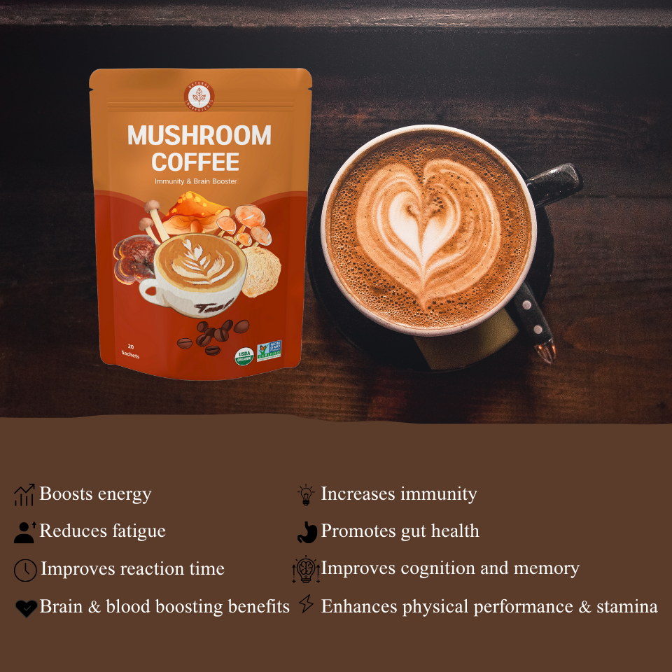 Customize private labels Organic sugar free Mushroom black coffee