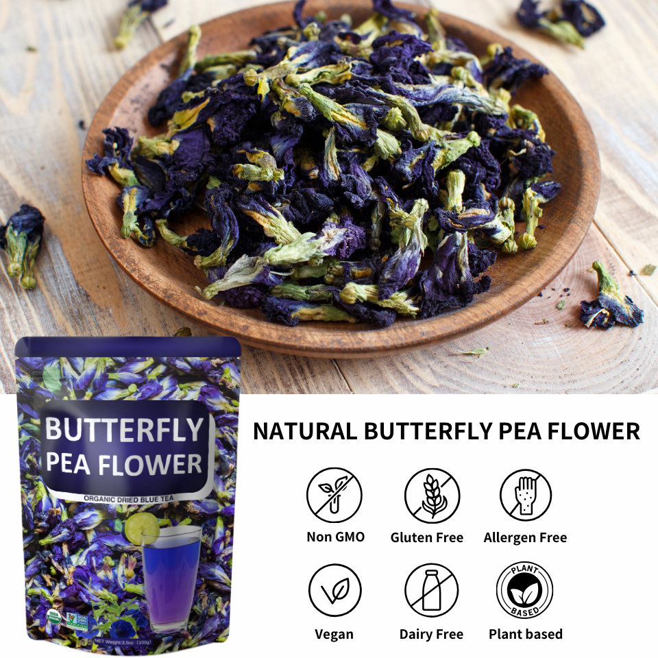 free sample Die Dou Hua Dry Herbs Natural Products Butterfly Pea Flower