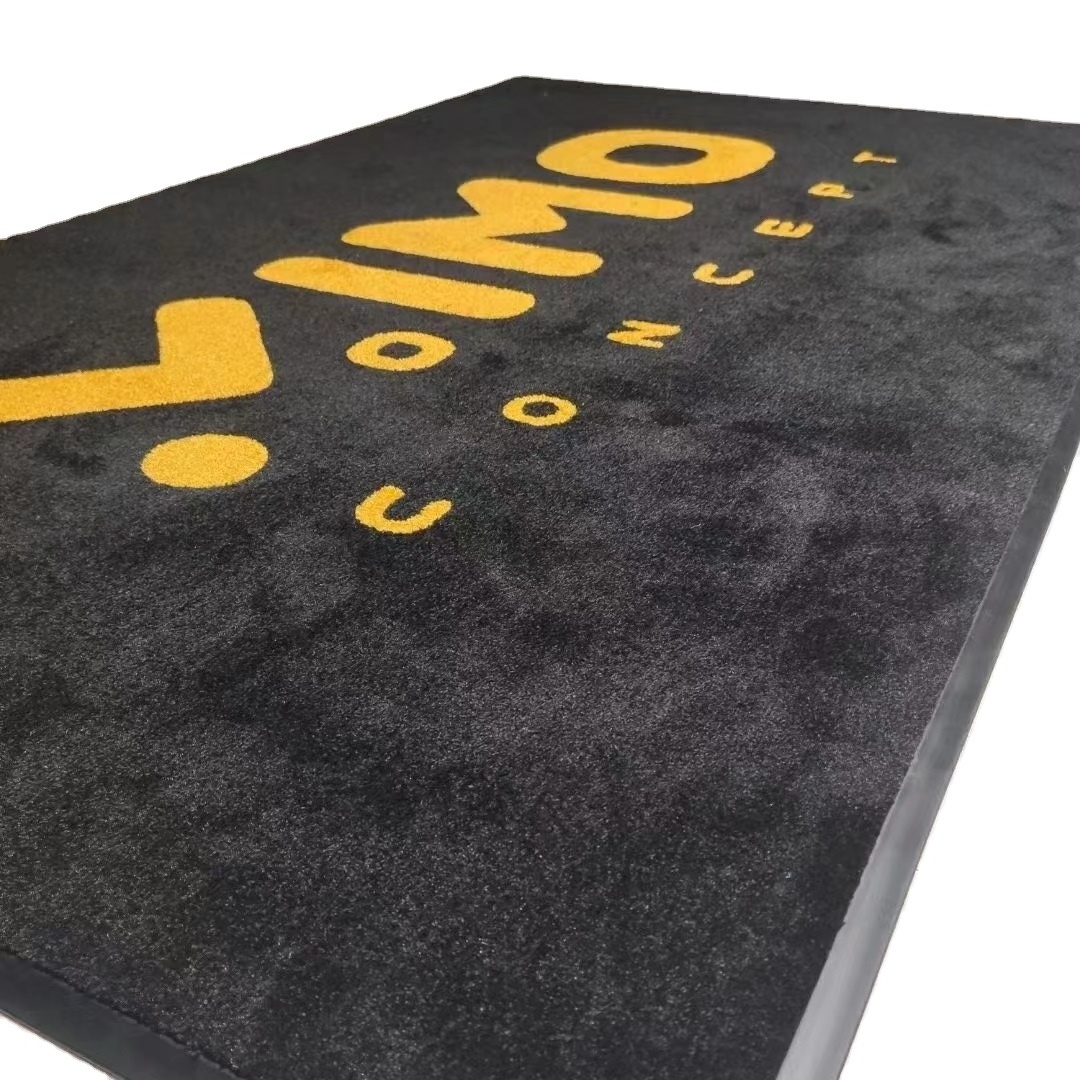 Customized anti slip outdoor rug Nylon Print Logo Door Mat Rubber Entry Star Hotel floor mats with logo