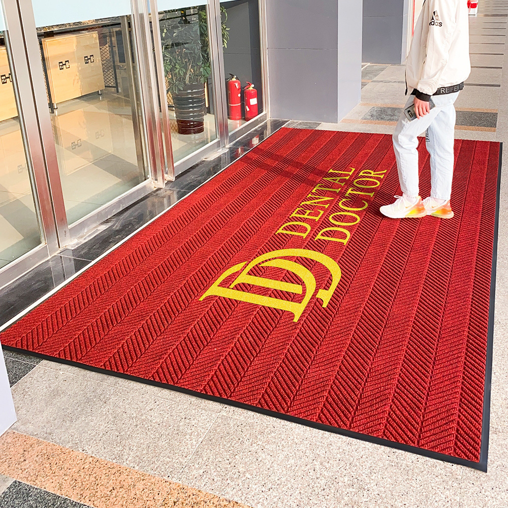 Commercial Carpet Anti Slip Rug Welcome Customized Rubber Backed Doormat For Entrance Door Floor Mat