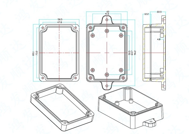 OEM China Factory DIY Design Custom ABS Outdoor Plastic Electronic Device Enclosure IP65 Waterproof Cable Junction Box Case