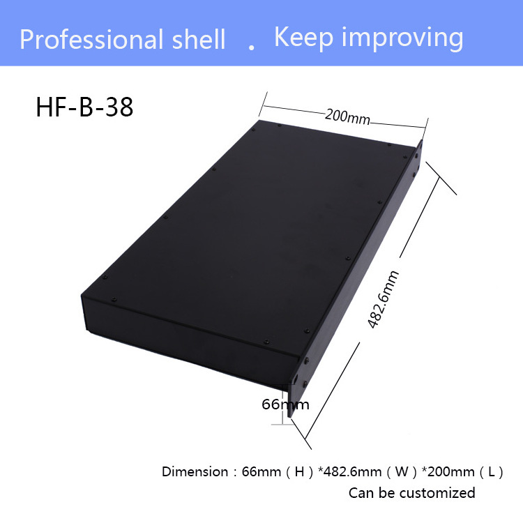 Standard 1u 2u 3u Cast Iron Enclosure 19 Inch Mount Electronic Metal 1u Rack On Off Switch Box