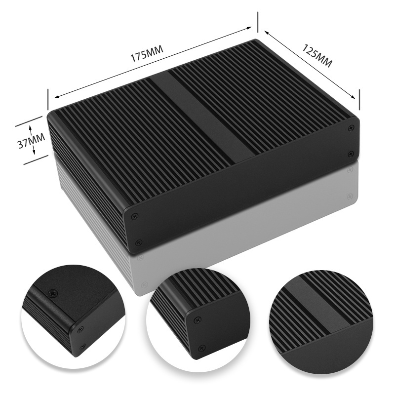 Metal Desktop Mini Media Player Set Top Box Case Customized CNC Machining Anodized Aluminum Electronics Controller Enclosure