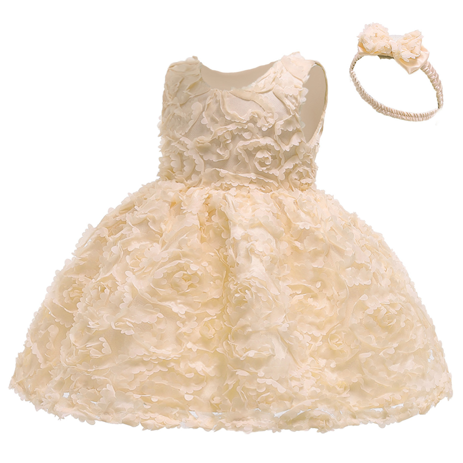 8387 Factory Customization First Birthday Dress Kids Baby Girl Flower Princess Bridal Dresses