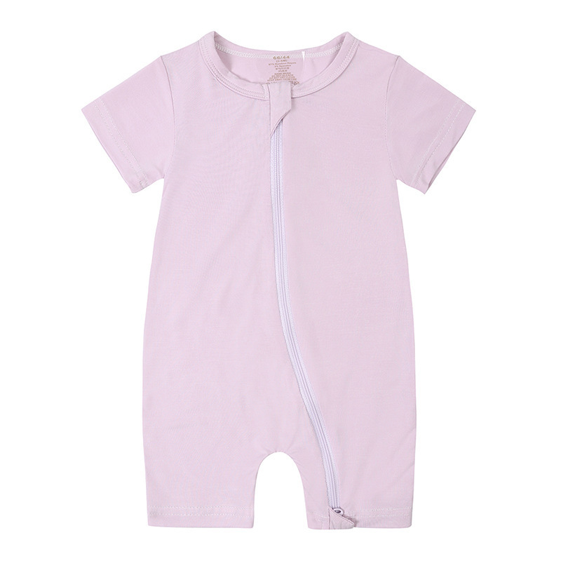 20121 Bamboo Newborn Baby Clothes Baby Bamboo Double Zipper Romper Jumpsuit Wholesale Baby Rompers