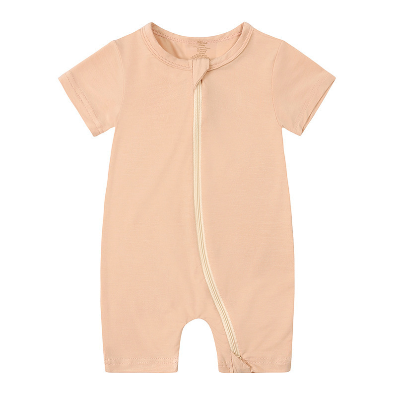 20121 Bamboo Newborn Baby Clothes Baby Bamboo Double Zipper Romper Jumpsuit Wholesale Baby Rompers