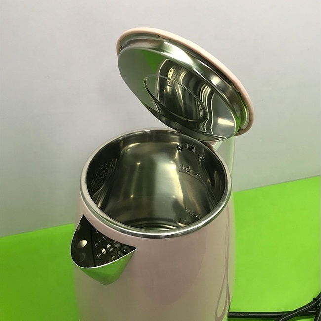 electric heating promotion low price teapot double wall electric kettle 1.7L household small kettle rapid boiling