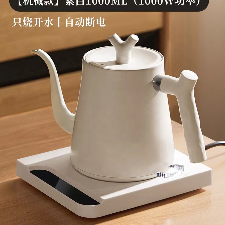 Stainless Steel black and white long  mouthed teapot 1.0 Liter Electric Kettle Cordless Kettles