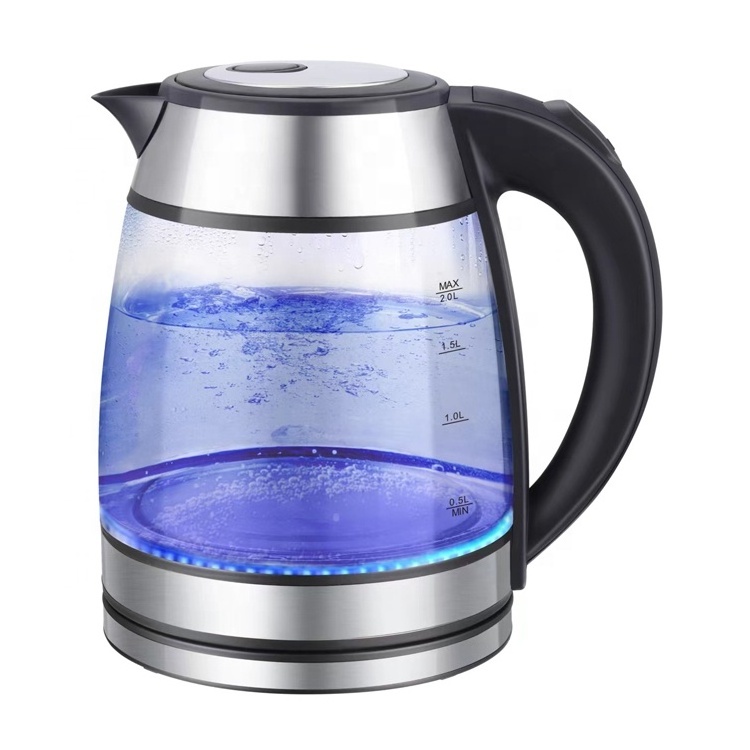 kettle electric tea water boiler  tea water boiler glass coffee water kettle for glass body blue led light color changed boiler