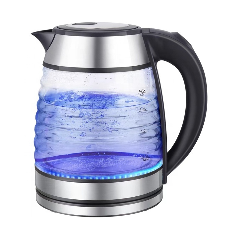 kettle electric tea water boiler  tea water boiler glass coffee water kettle for glass body blue led light color changed boiler