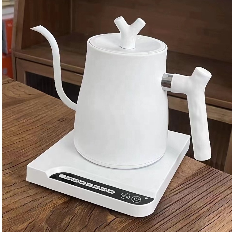 Stainless Steel black and white long  mouthed teapot 1.0 Liter Electric Kettle Cordless Kettles