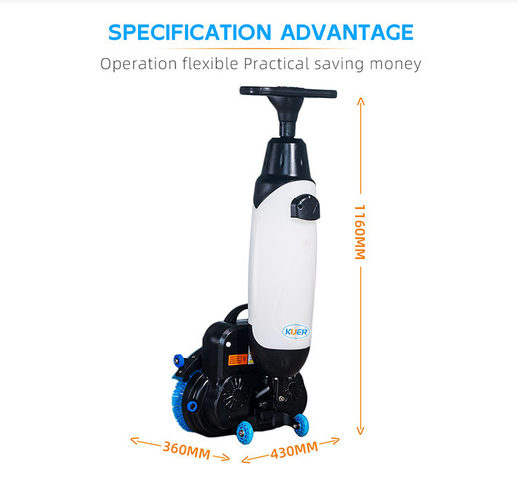 KUER KR-XS430 Dual Brushes Cleaning Machine Floor Scrubber Floor Cleaner Scrubber Electric Floor Scrubber