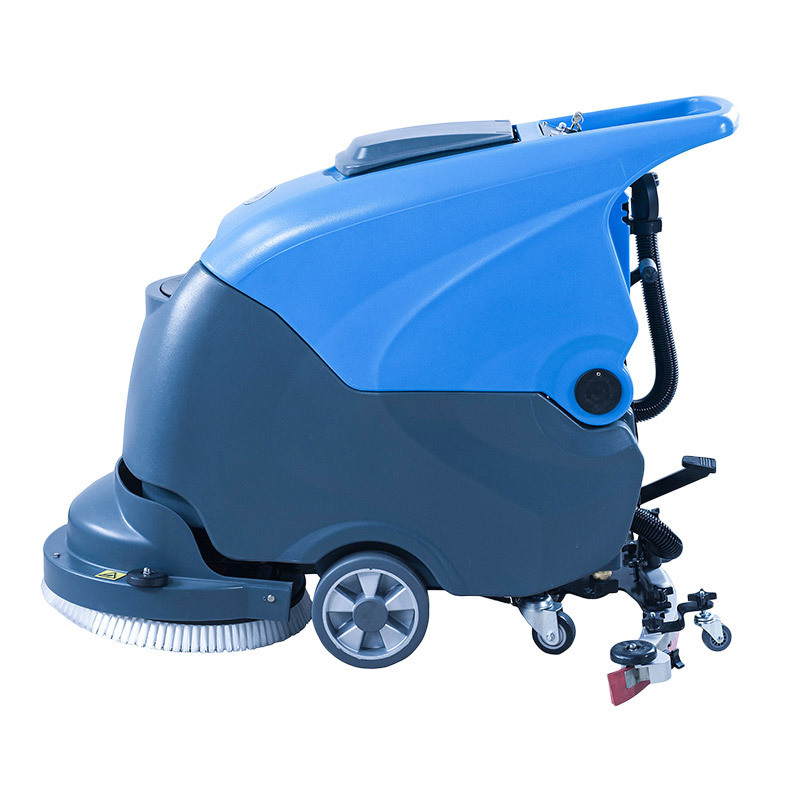 Automatic Walk-Behind Electric Floor Scrubber with 50L Water Tank Plastic Battery Operated Floor Sweeper for Hotels