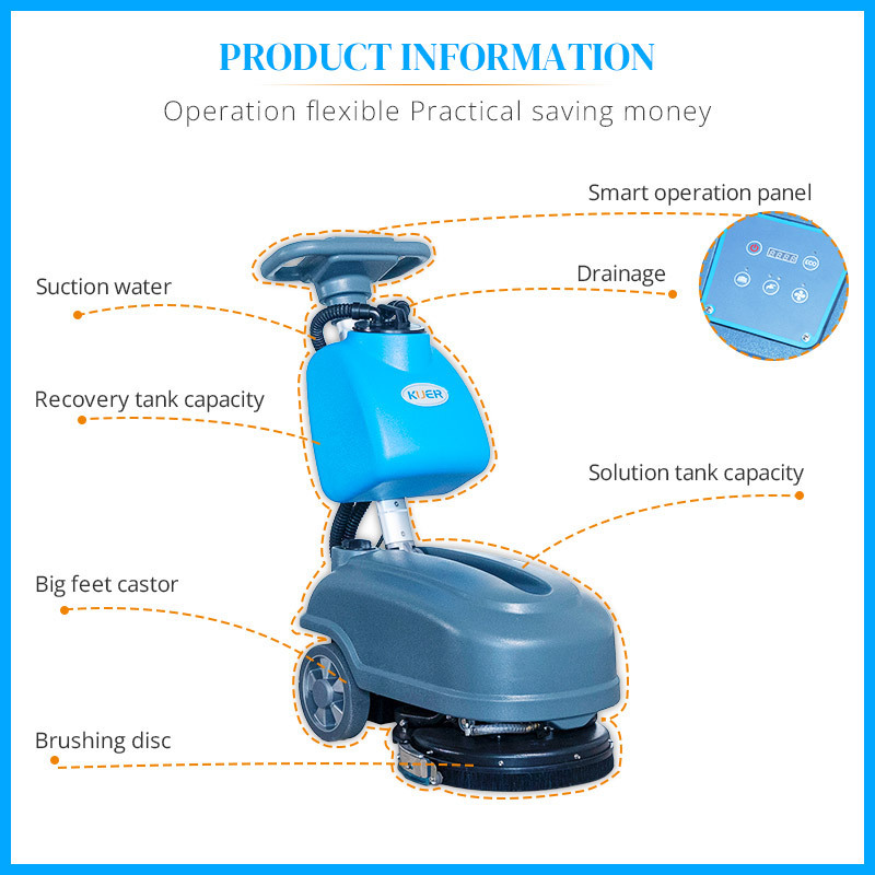 KUER KR-XS15D Amazon Hot Deals Floor Scrubber Machine hand Push Floor Scrubber