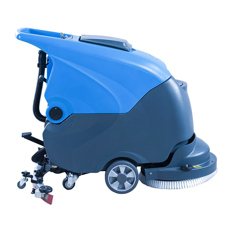 Automatic Walk-Behind Electric Floor Scrubber with 50L Water Tank Plastic Battery Operated Floor Sweeper for Hotels