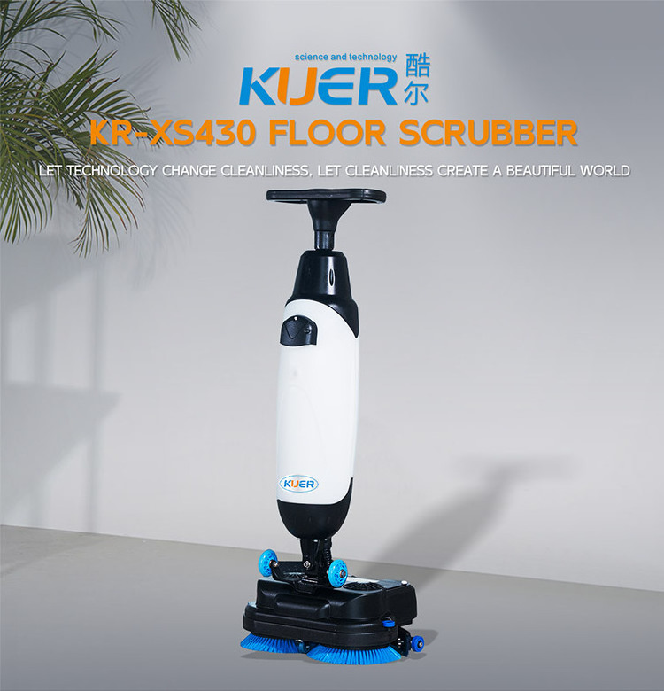 KUER KR-XS430 Dual Brushes Cleaning Machine Floor Scrubber Floor Cleaner Scrubber Electric Floor Scrubber