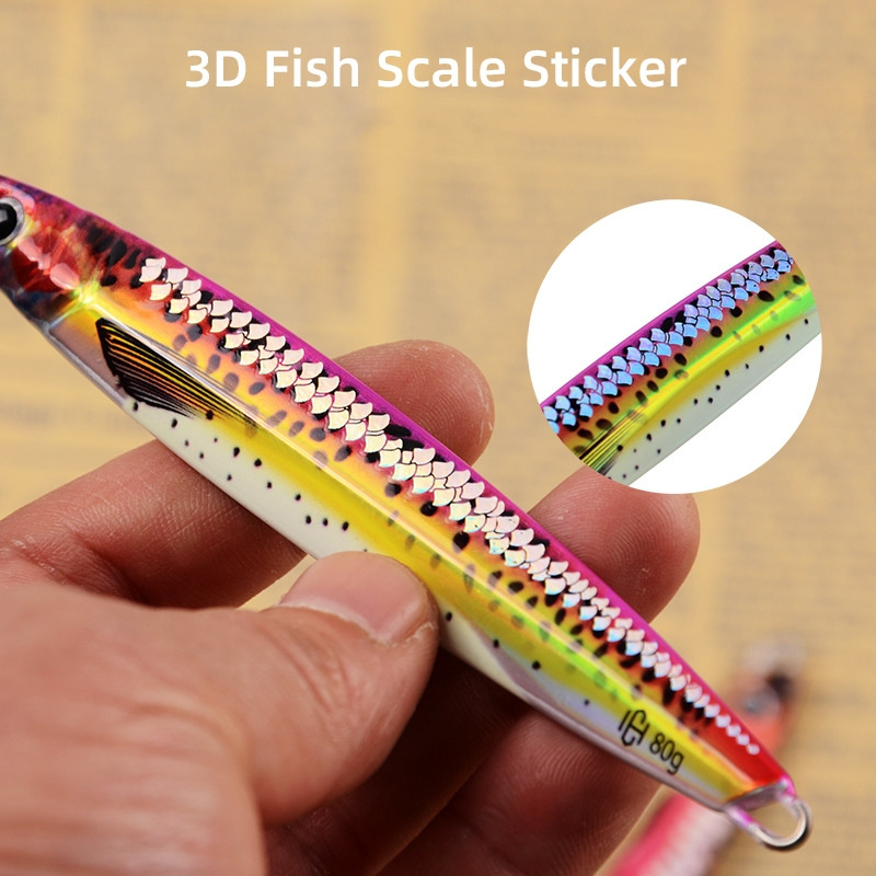 2023 Brand New Attractive 3D Fish Scales Luminous 40G 60G 80G 100G 120G 150G Jigging Bait Lures