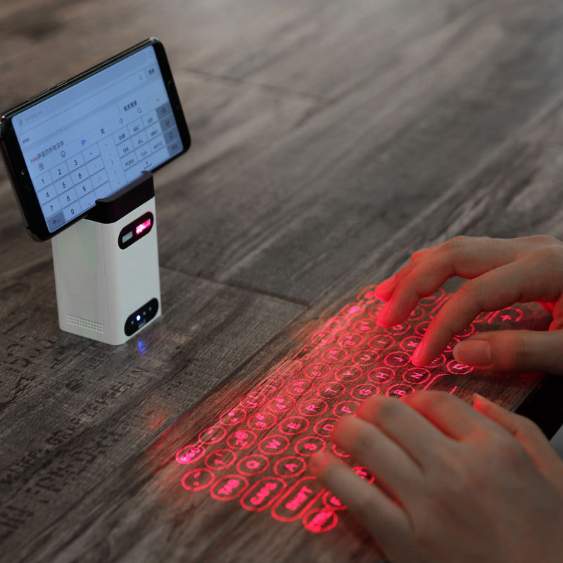 M1Portable wireless BT virtual laser projection keyboard with power bank for smart phone pad