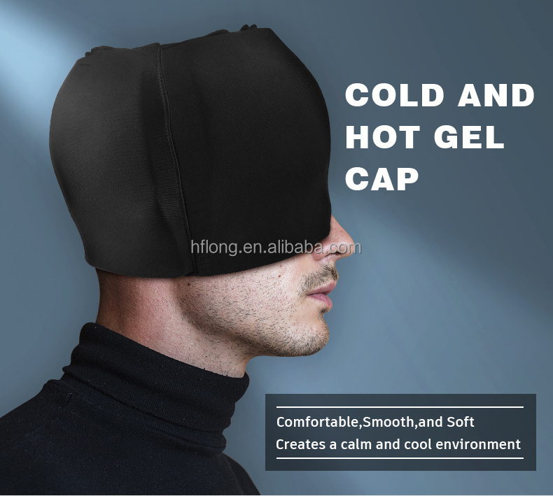 Head Massager Cold Gel Hat Therapy Migraine Pain Relief Hat Therapy Cap Stretchable Ice Cap For Puffy Eyes Stress