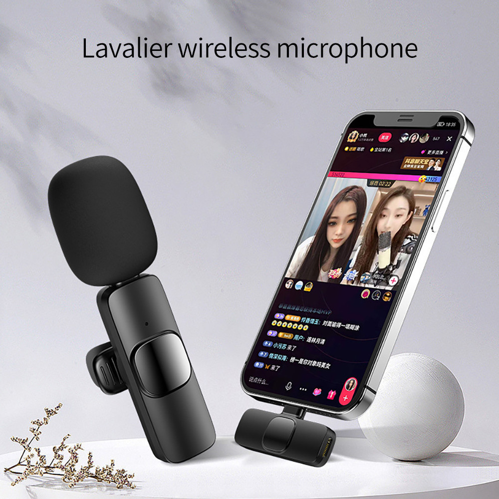 BT Lapel Mic Phone Microphone for Video Vlog dual Mini Wireless Lavalier Microphone k8 k9 for iPhone phone interview