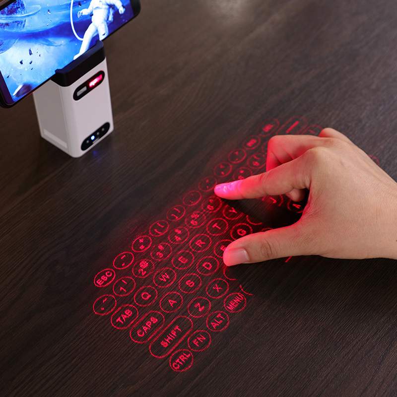 M1Portable wireless BT virtual laser projection keyboard with power bank for smart phone pad