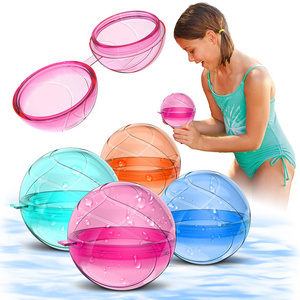 Silicone refillable water bomb balloons reusable self sealing quick fill water splash balls water toys for kids summer swimming