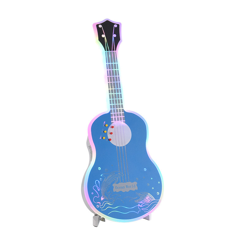 Customized Portable Rechargeable Karaoke Player Guitar shape outdoor indoor wireless Speaker with RGB light for party gifts