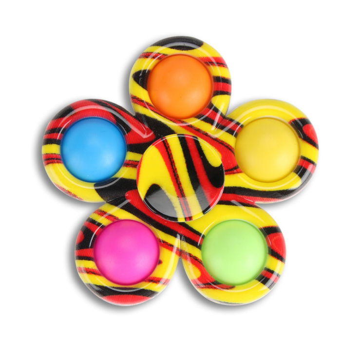 Tie Dye Simple Fidget Spinner Push Pop Bubble Hand Spinner for kids Anxiety Stress Relief Bulk Sensory toys