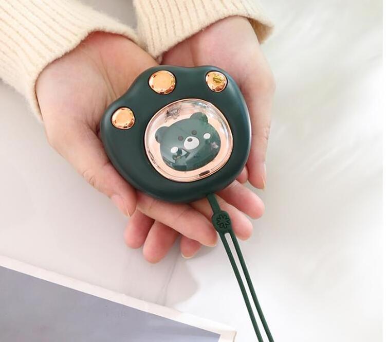 2400mAh Cute Cat Paw Shape USB Rechargeable Hand Warmer LED Flashlight Heating