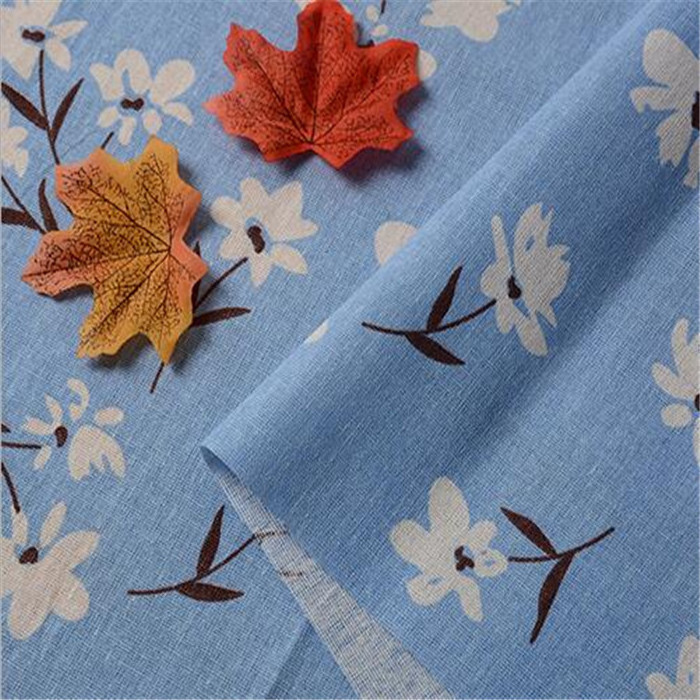 100% Linen Cotton Beautiful Flowers Curtain Fabric Printed Muslin Floral Custom Tablecloth