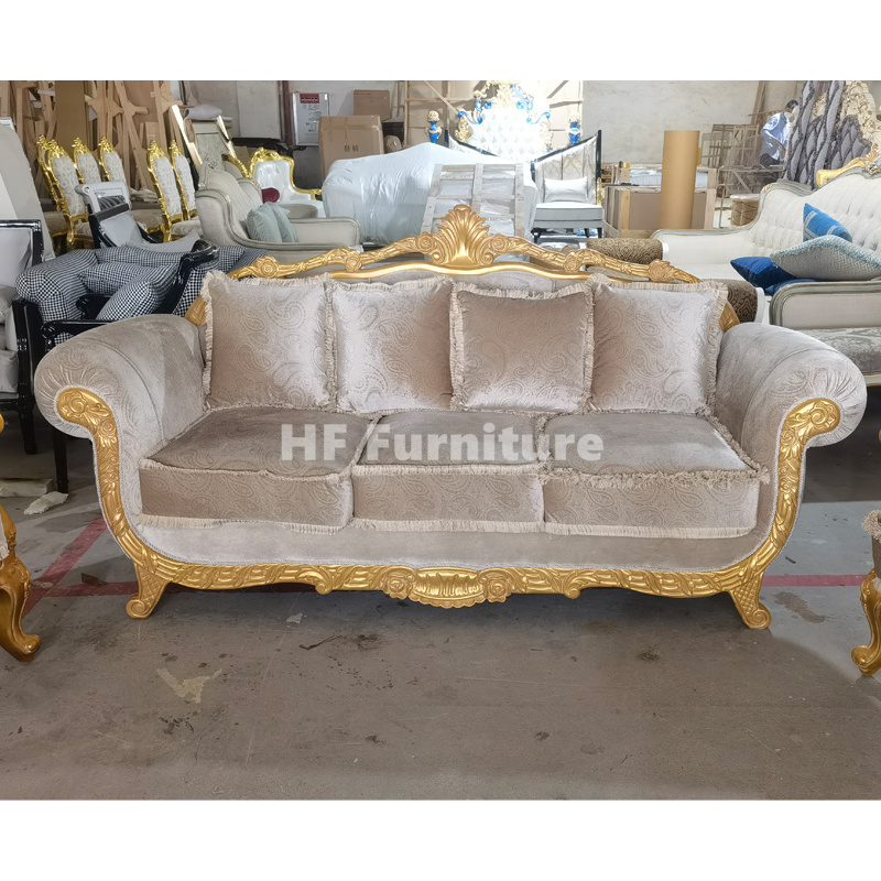 French Design Living Room Sofa Set Luxury Comfort Couch Royal Velvet Sofa Set Furniture For Villa