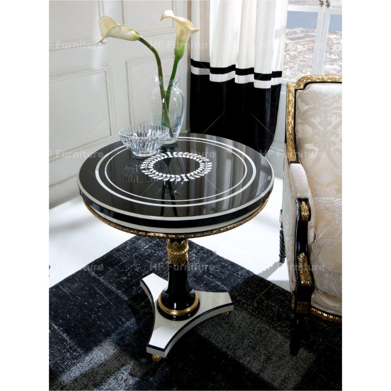 New classical round coffee table double round hand carved indian furniture good quality coffee table wood