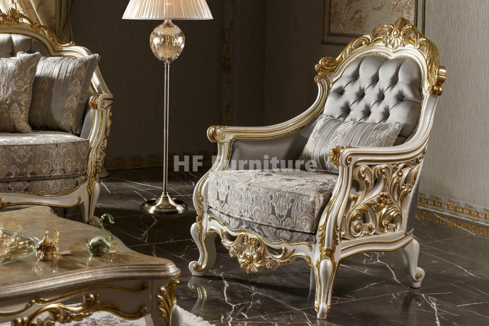 Elegant living room luxury sofa set Classic gold sofa luxury french country sofa