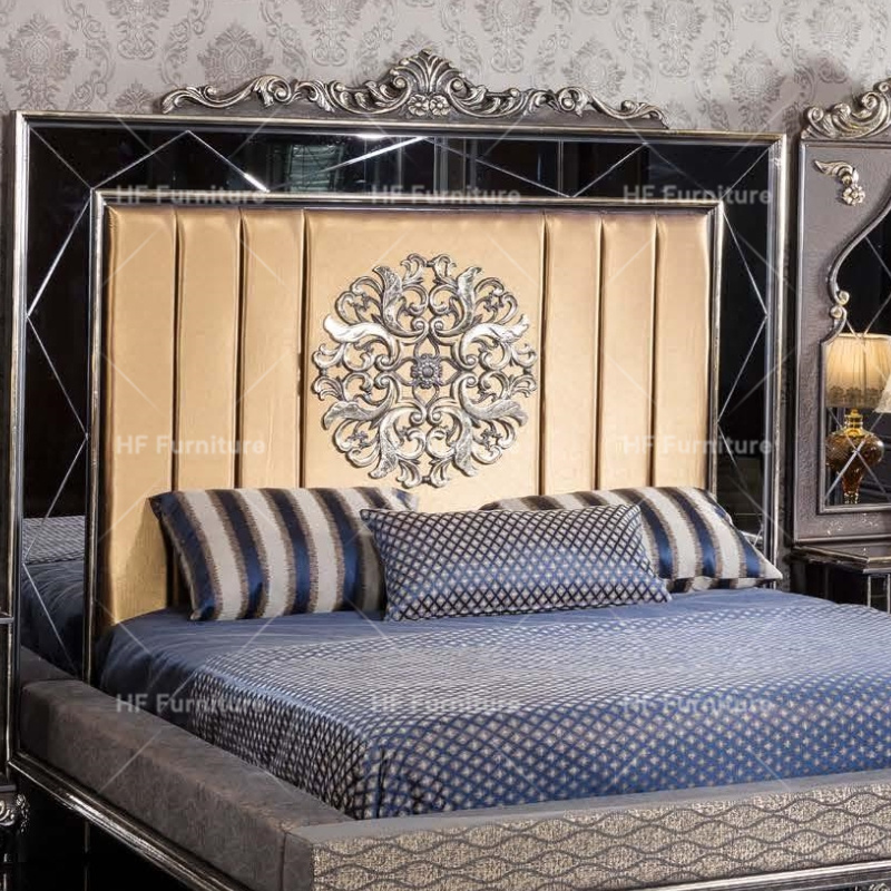 Royal Palace King Size Luxury Bedroom Sets Furniture Turkish Antique Wooden Bedroom Furniture