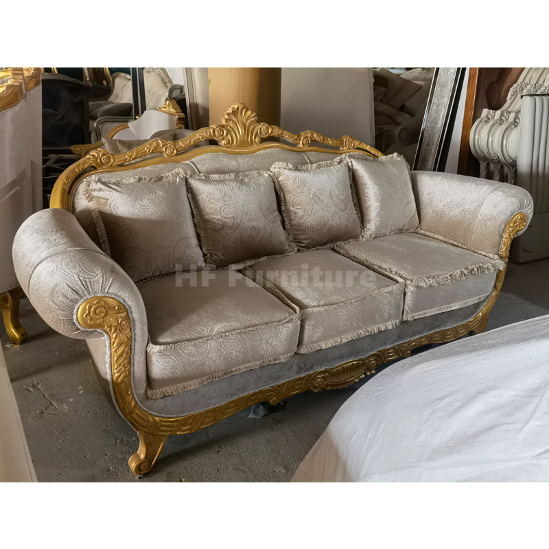 French Design Living Room Sofa Set Luxury Comfort Couch Royal Velvet Sofa Set Furniture For Villa